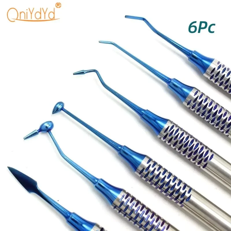 

6Pc Dental Composite Resin Filling Scraper Titanium Plated Head Composite Resin Filling Set Repair Dental Tools