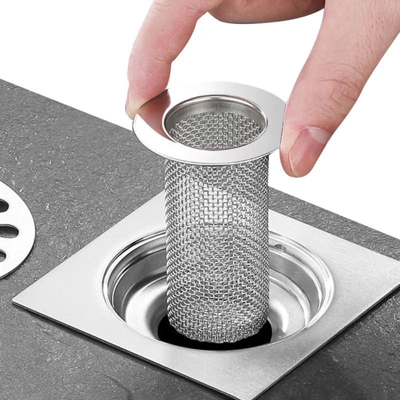 304 Stainless Steel Floor Drain Filter Mesh Kitchen Sink Anti-clog Filter Bathtub Hair Catcher Shower Leak Net Strainer Drains