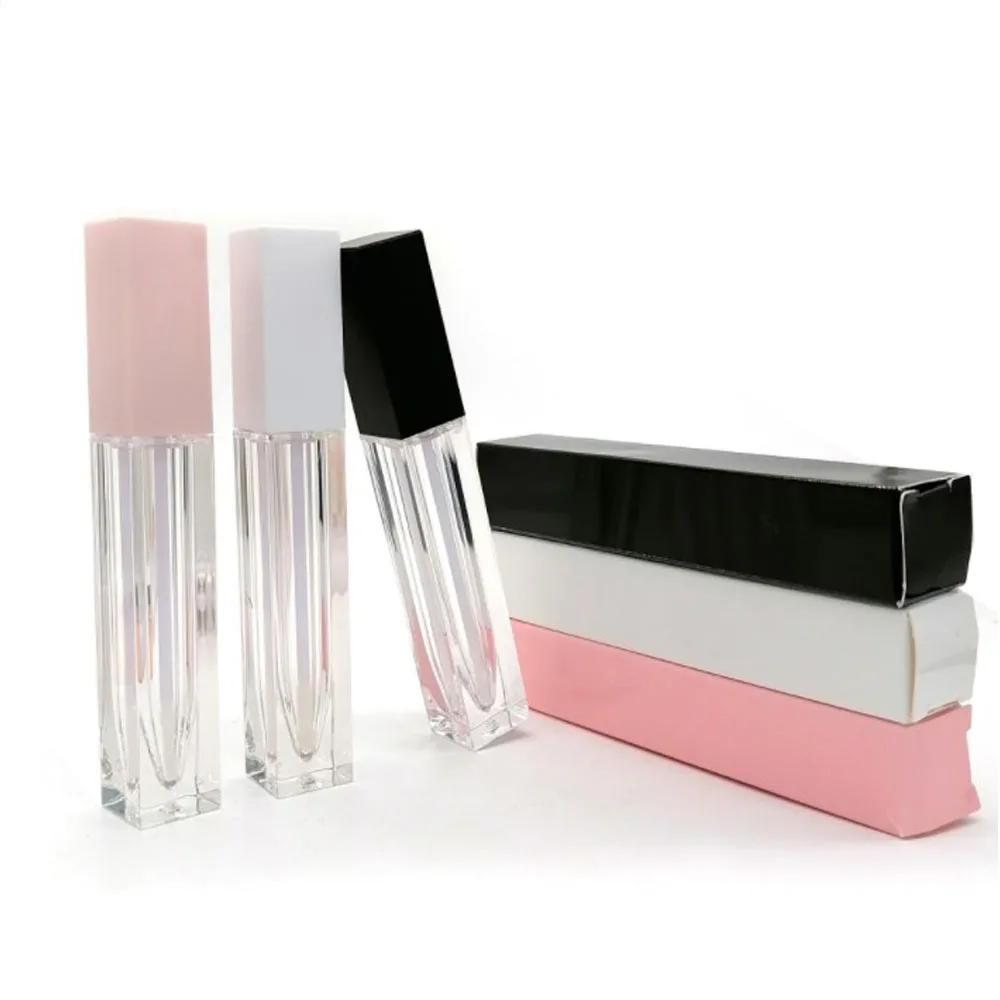 1pc 7ml Empty Lip Gloss Tube DIY Plastic Elegant Clear Bottle Liquid Cosmetic Container Square Lipgloss Lip Balm Bottles