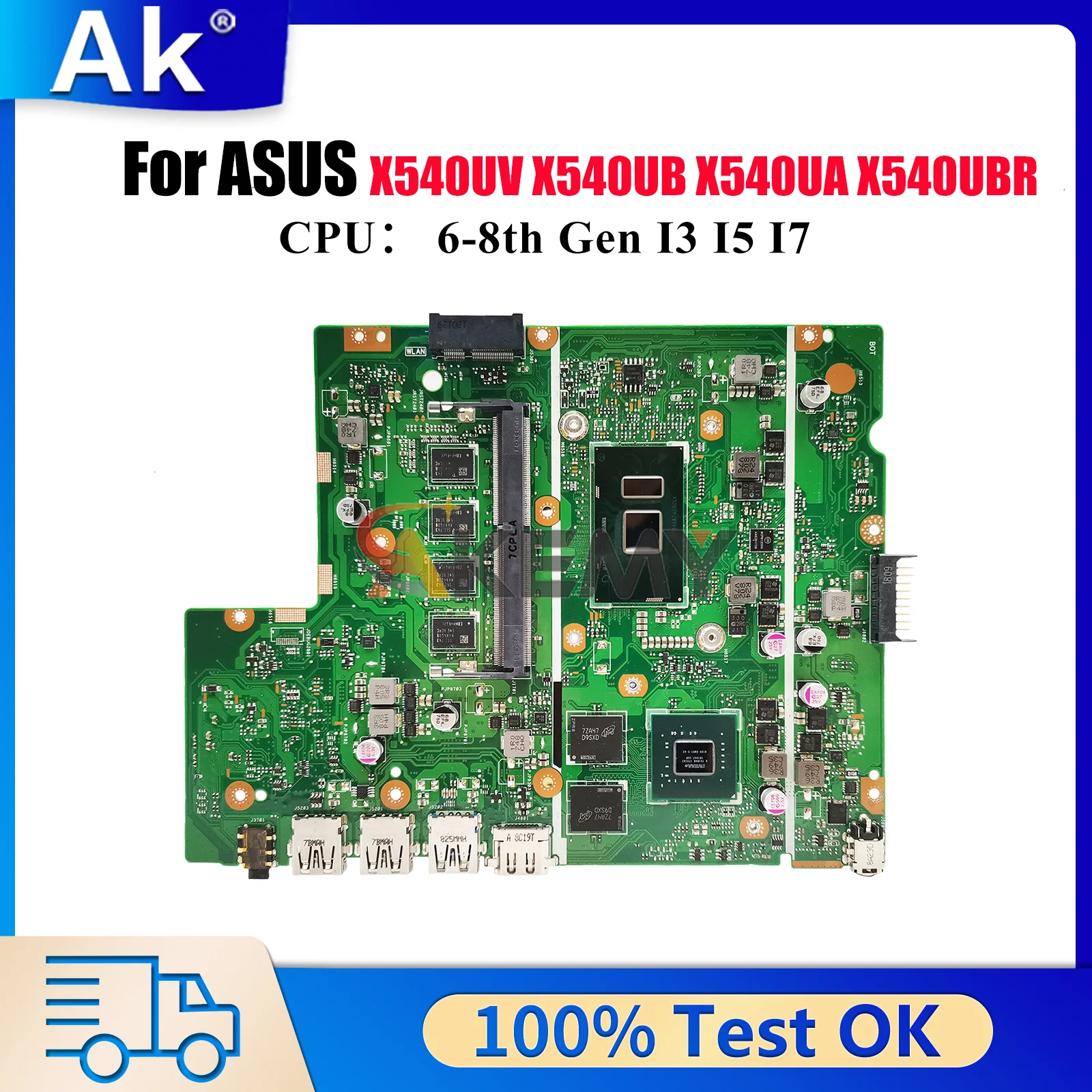 

Материнская плата для ноутбука X540UV для ASUS K540U X540U A540U X540UB X540UAR R540U F540U X500U X540UBR P540U с процессором I3 I5 I7