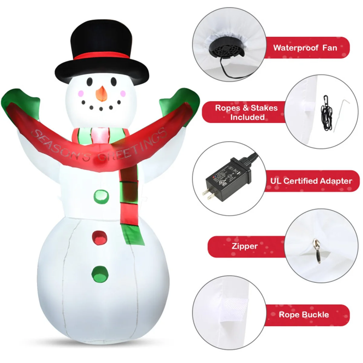 6 Feet Christmas Decoration Inflatable Christmas Snowman