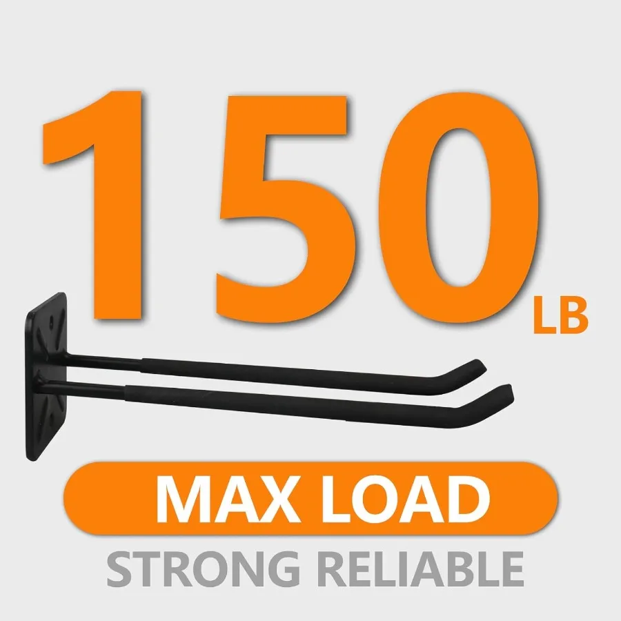 2 حزمة رف كرسي معدني متين قابل للطي لمحلول تخزين مثبت على الحائط للمرآب ومنظمة توفير المساحة للداخلية والخارجية