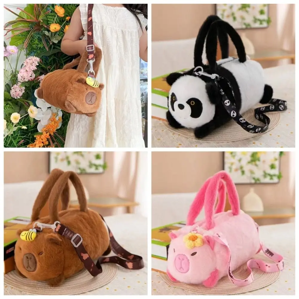 Gift PP Cotton Capybara Bucket Bag Soft Bee Panda Crossbody Bag Creative Korean Style Cartoon Animal Handbag Women