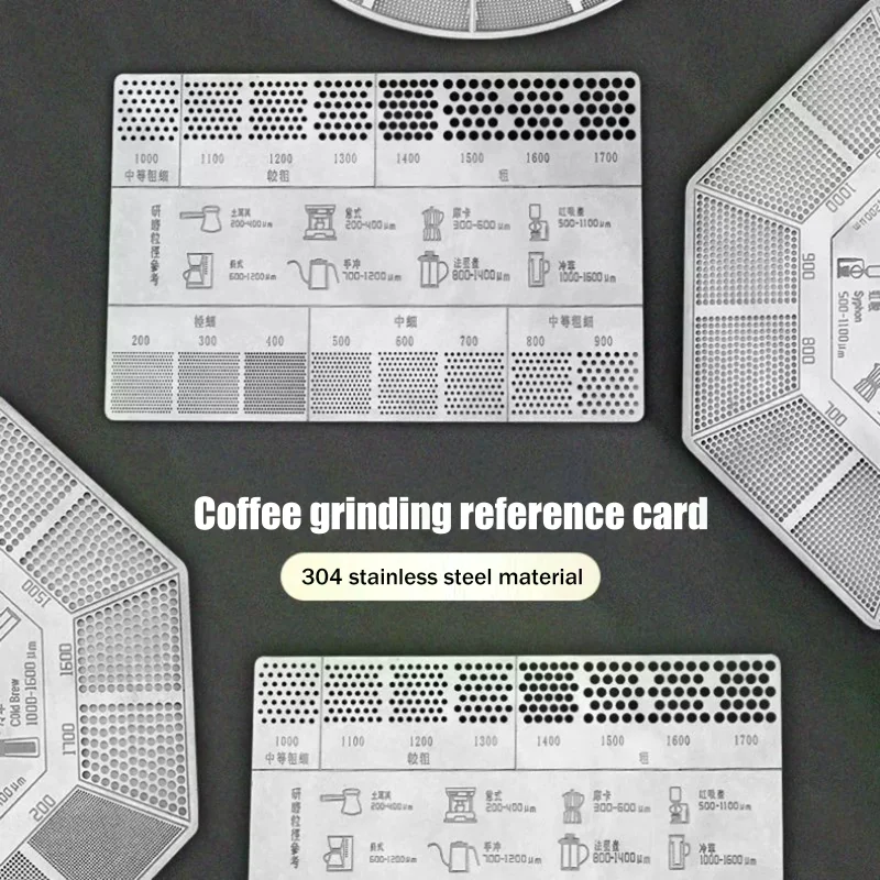 Coffee Powder Grinding Thickness Reference Comparison Card Grinder Grinding Powder Thickness Comparison Scale Coffee Accessories