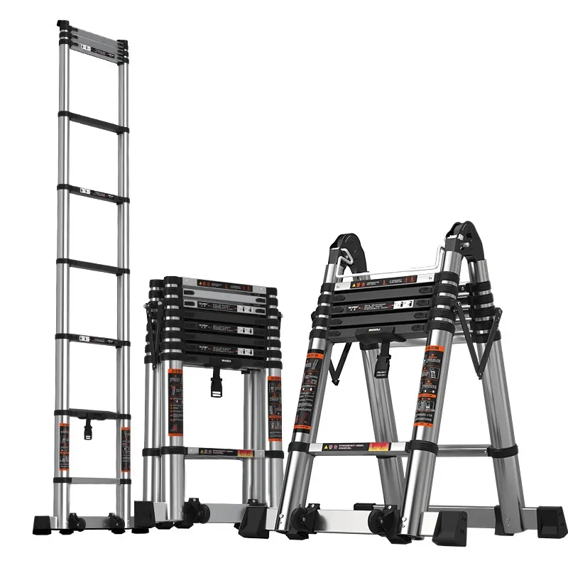 

Stainless steel telescopic ladder herringbone ladder thickened folding ladder multi-functional lifting engineering staircase