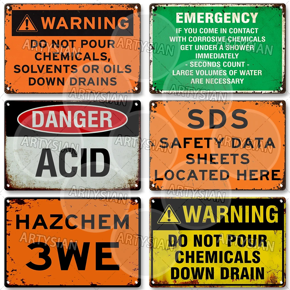 علامة معدنية من Hazchem كيميائية خطيرة سامة SDS 2WE 3WE 2XE مجموعة أدوات سائل تآكل حمض قابلة للاشتعال JET A-1 المبيدات UN 3373