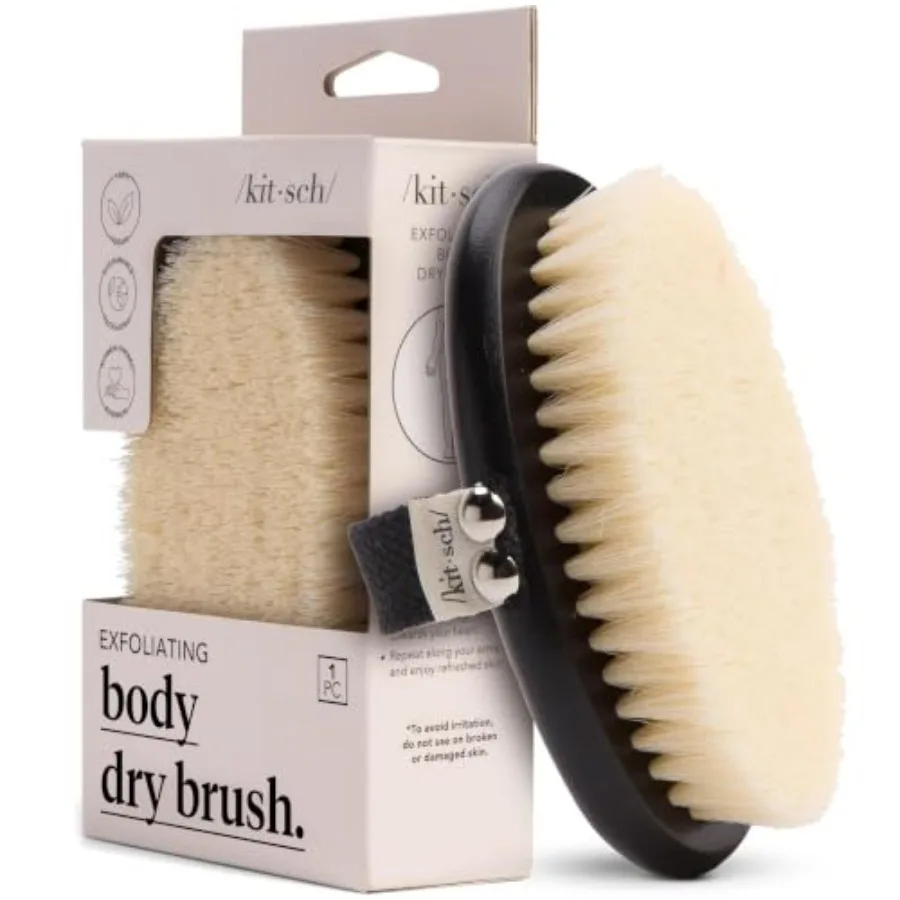 Dry Brushing Body Brush for Lymphatic Drainage- Soft Bristles Shower Brush - Dry Brush to Remove Dry Skin and Improves Blood Ci