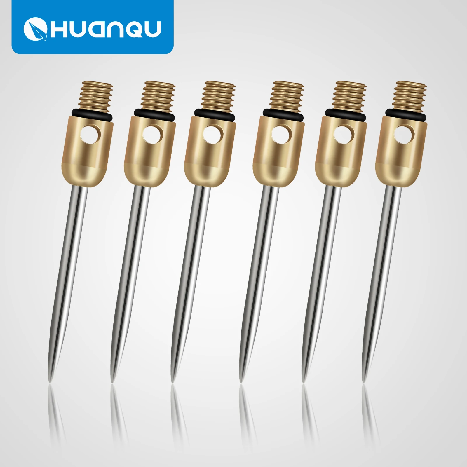 

Huanqu 6-Pack Copper Dart Tips, Standard 2Ba, Total Length 38mm, Dart Replacement Needles, Professional Dart Accessories, Suitable for All Dart Players