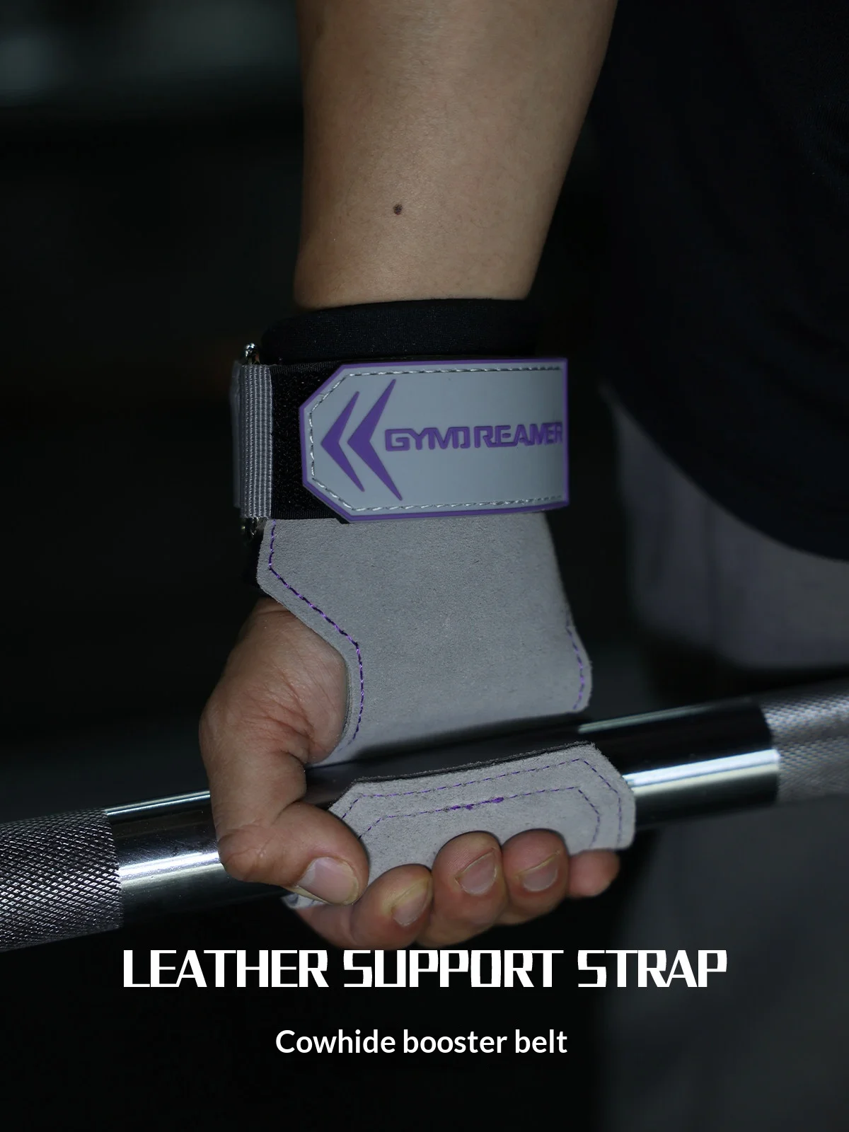 GYMDREAMER Fitness Aid Belt Cowhide Palm Wrist Bracer Hard Pull Horizontal Bar Pull-up Auxiliary Rowing Universal