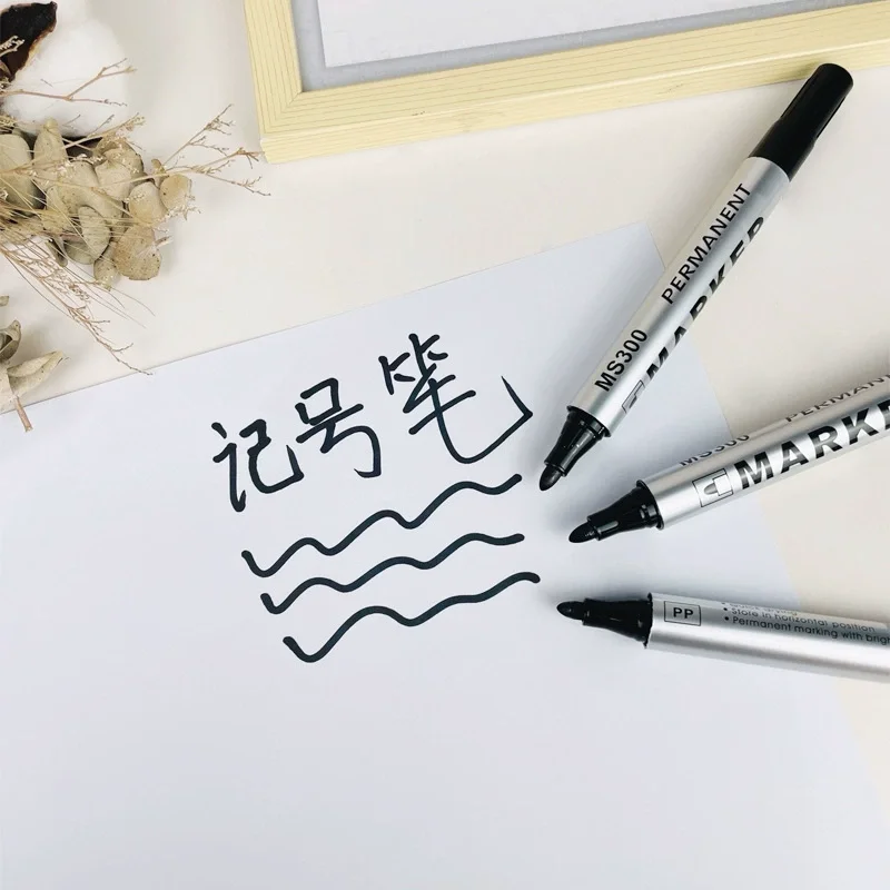 10pcs Waterproof Quick Drying Marker Pen Large Capacity Oil Proof Signature Thick Head Construction Site Ceramic Tile Large