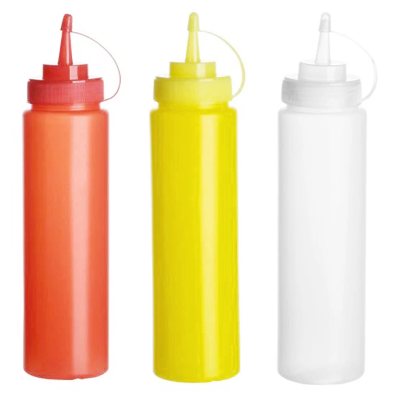 Kitchen Plastic Salad Squeeze Bottle 8 Oz For Vinaigrette Ketchup Tools Kitchen Ingredients Storage Bottle