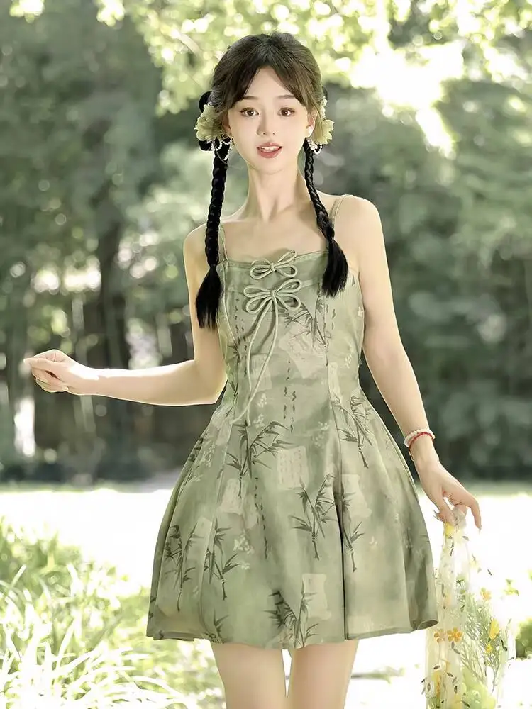 New original retro Chinese style lolita dress girl Han elements sweet top halter skirt suit cosplay party dress - view 4