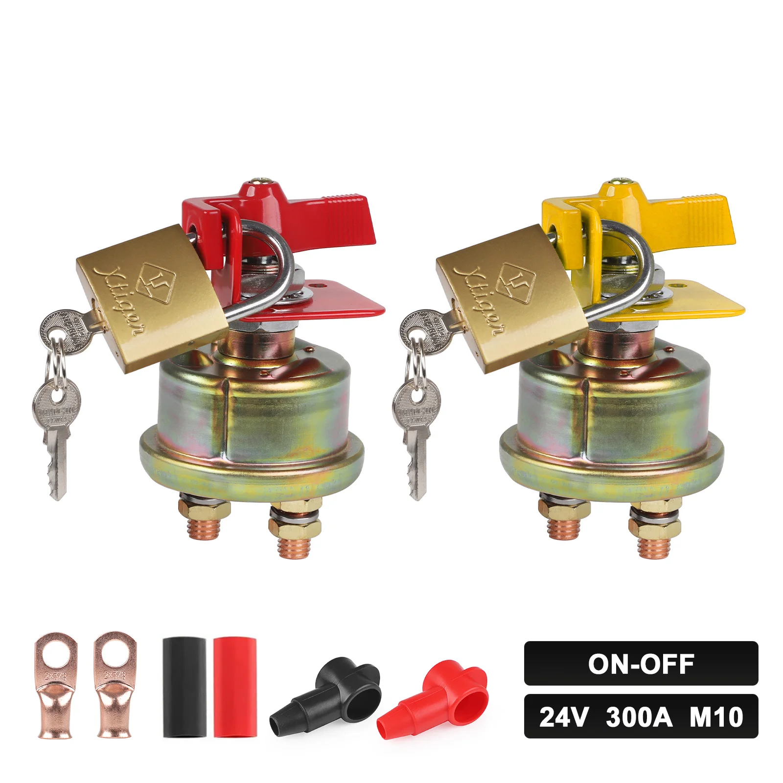 

﻿ 200A 24V Forklift Excavator-Marine Battery Disconnect Switch kit Power Cut Off Battery Switch With Lock Bracket Universal