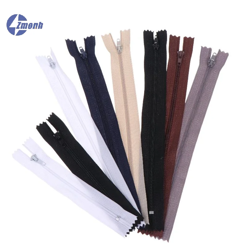 10Pcs Nylon Zippers 12cm 20cm Durable Slideror For Suit Pants Garment Sewing DIY Clothing Repair Tailoring Sewing Accessories