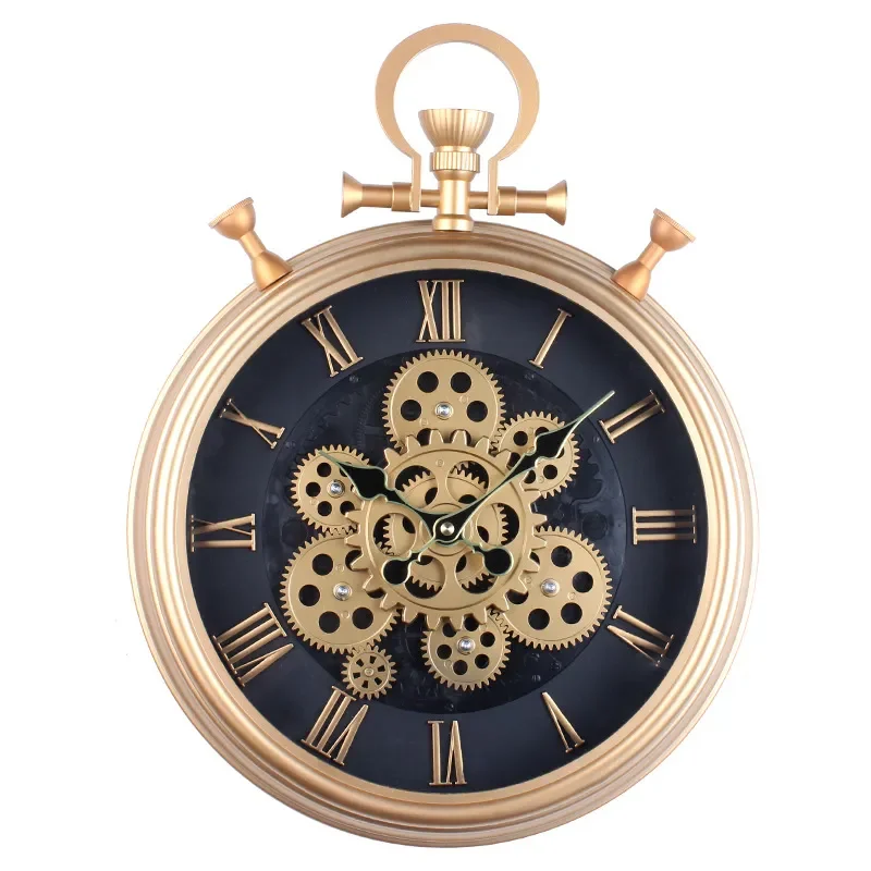 Vintage Industrial Wind Gear Wall Clock for Nostalgic Steampunk Creative Cafe Living Room Bedroom Decoration