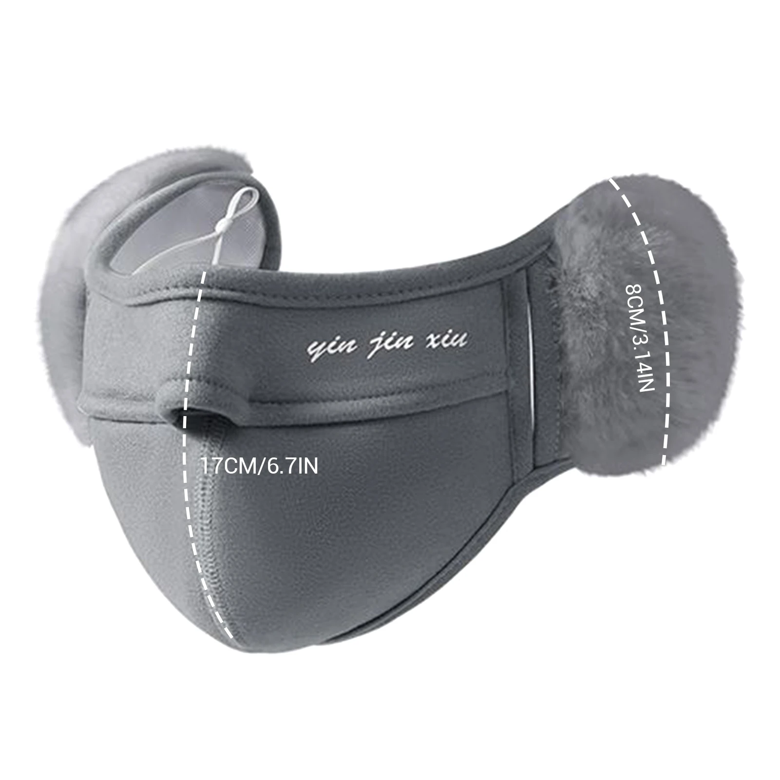 冬用暖かいフェイスマスク ウサギの毛皮の耳当て付き 防風 寒さ対策 通気性のあるマスク 男性用 女性用 ユニセックス