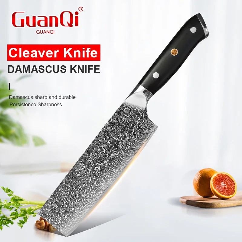

Кухонный нож шеф-повара из дамасской стали, высококачественный тесак для мяса, нож для нарезки овощей, фруктов, рыбы, дамасский нож для приготовления пищи
