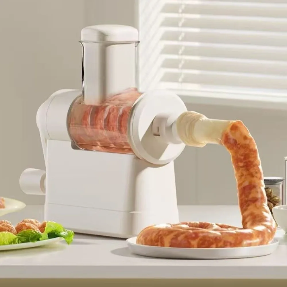 

Fast Filling Manual Sausage Stuffer Large Capacity with 4 Filling Nozzles Sausage Filling Machine Detachable Plastic