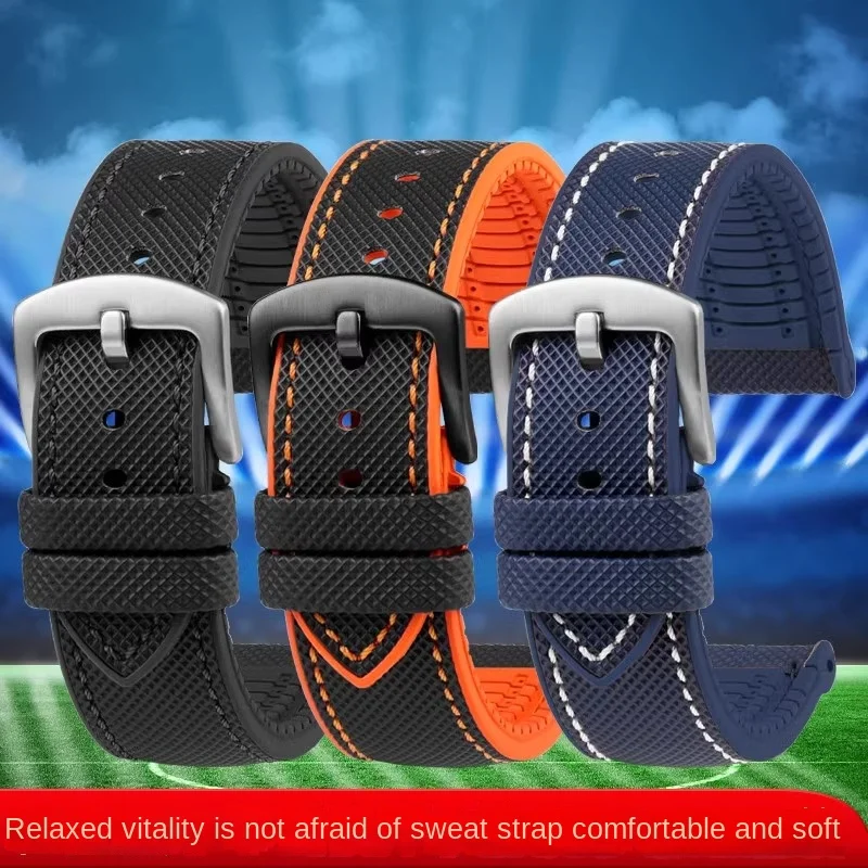 High quality rubber watch strap for TAG Heuer F1 Aquaracer Carrera Monaco Men's Waterproof Bracelet blue Orange 20mm 21mm 22mm