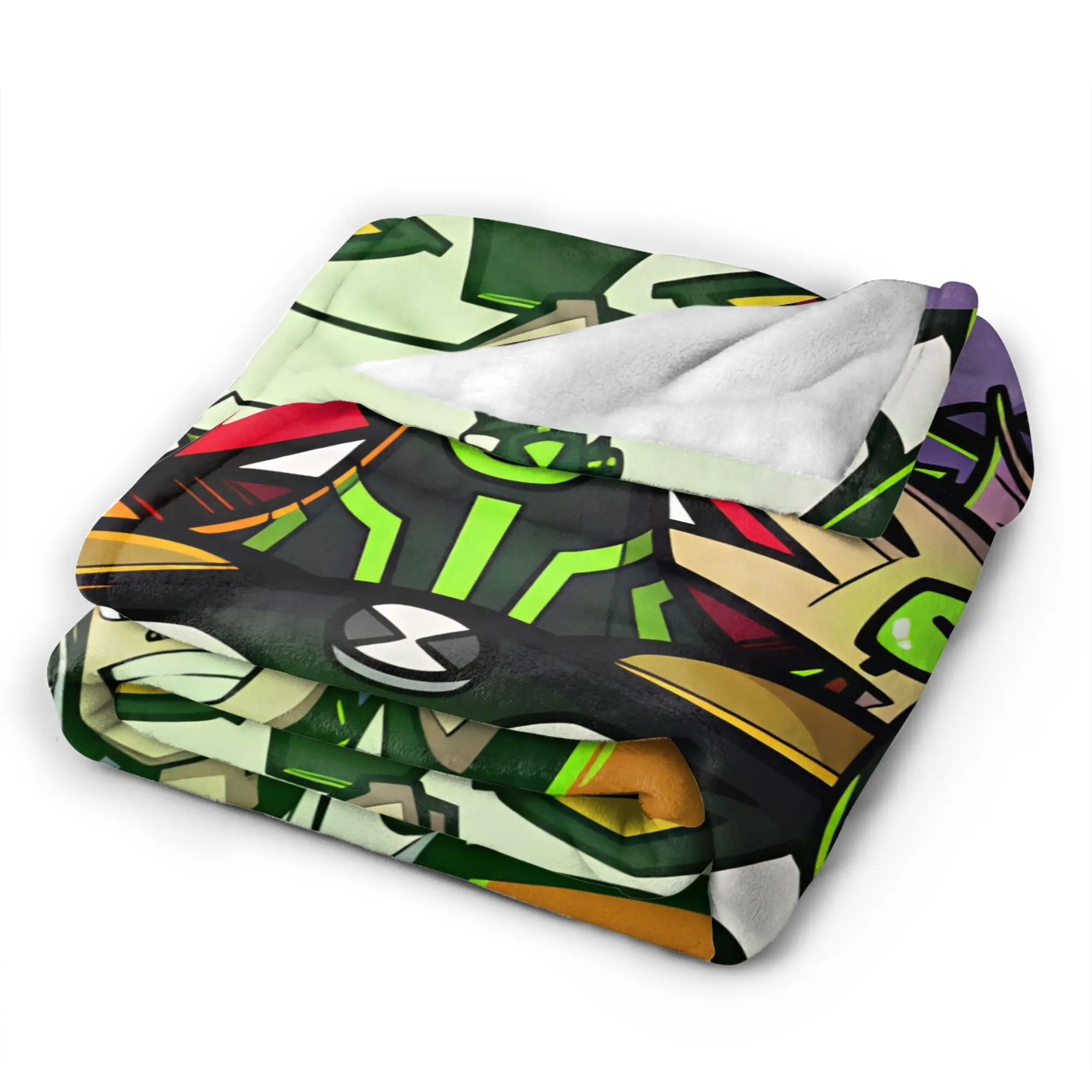 Ben 10 Cartoon Warm Blanket For Sofa Home  Novelty Throw Blanket Winter Travel Office Flannel Bedspread