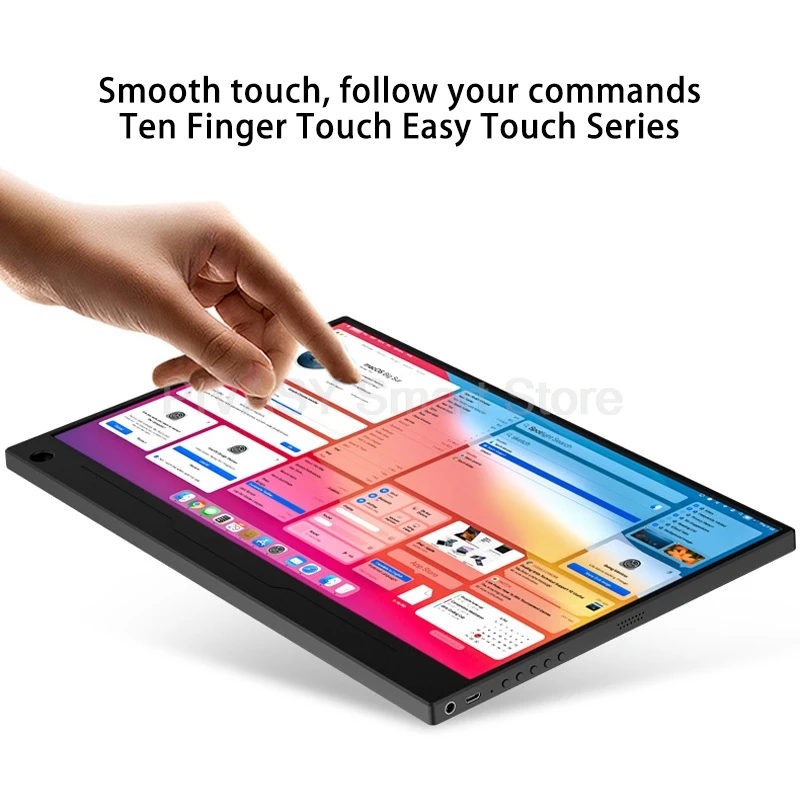 14-дюймовый портативный монитор с сенсорным экраном для ПК, ноутбука, переключатель расширения вторичного экрана, внешний дисплей, 10-точечный сенсорный экран, 100% SRGB