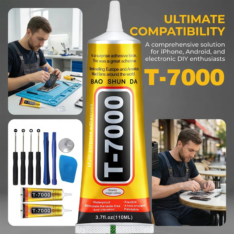 Pegamento B7000/T7000 para Pantallas de Celulares, Adhesivo Impermeable de Alta Resistencia, Kit Universal de Reparación 2