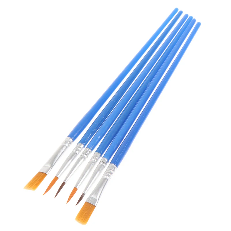 50Pcs Painting Brushes Set Art Round Flat Hair Nylon Hair Paint Brush Pen for Oil Acrylic Watercolor School Art Supplies