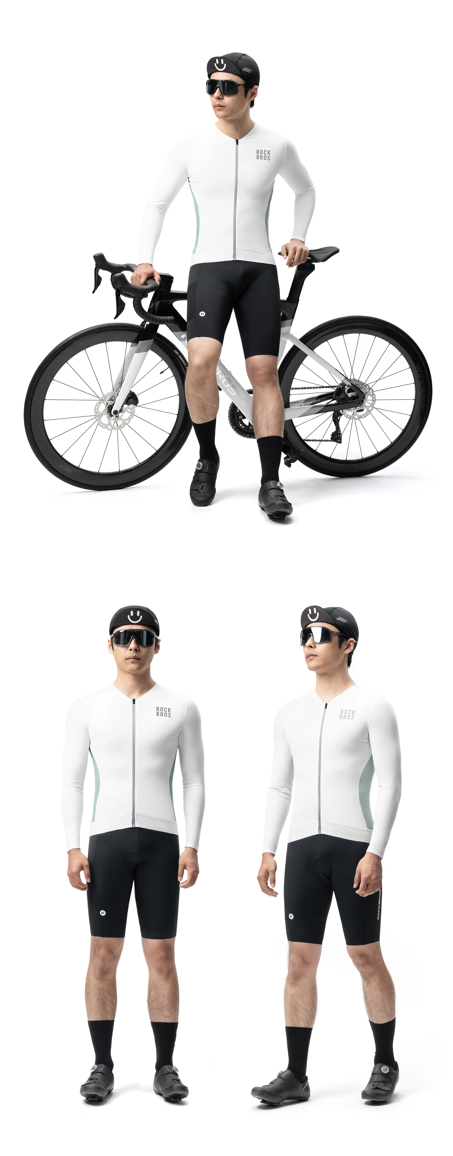 ROCKBROS Herren-Radtrikot mit Langen Ärmeln, Leichtes Mesh-Fahrradoutfit, Atmungsaktives Trikot für Rennrad und MTB – Detail 7
