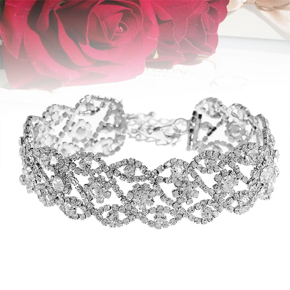 

Crystal Choker Necklace Simulated Diamond Sparkling Rhinestone Elegant Gift Jewelry for Women Bling Crystal Choker