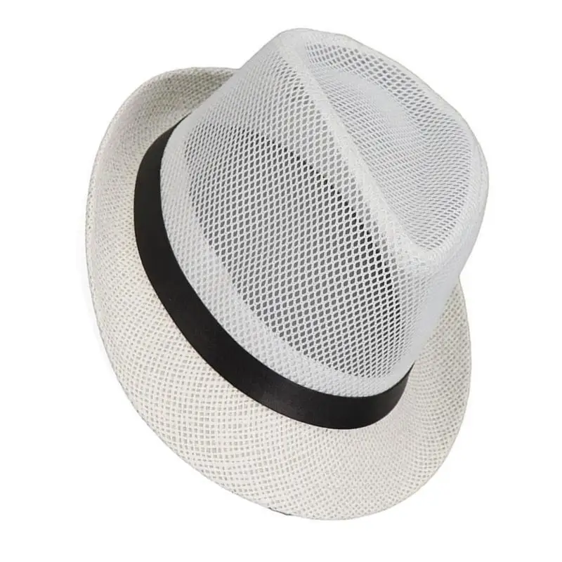 R1WE – chapeau britannique tissé en paille pour hommes, chapeau respirant pêche printemps Camping