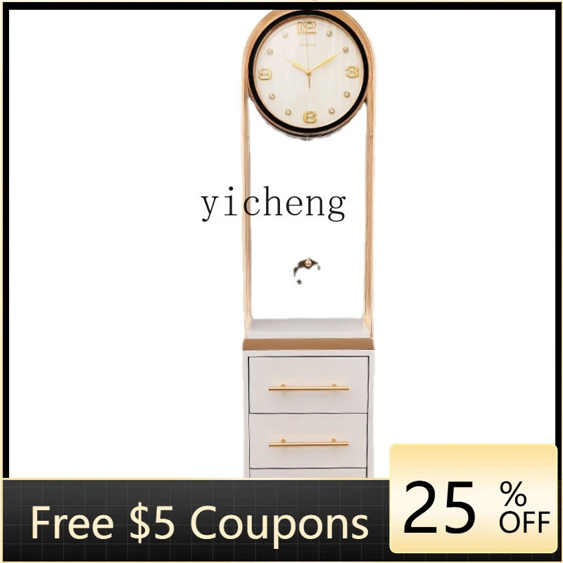 

ZZXl Nordic Metal Affordable Luxury Style the Grandfather Clock Living Room Home Pendulum Clock