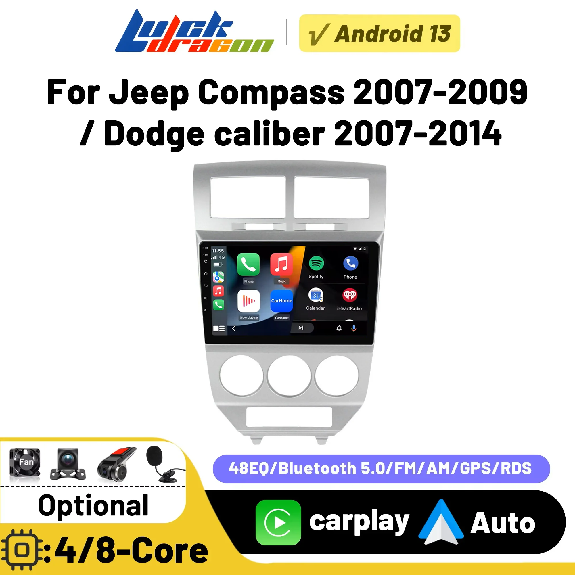 

Android 14 For Dodge Caliber 2007-2010 Autoradio GPS Navigation 4G WIFI BT Car Radio Carplay Auto Car Multimedia Stereo Player