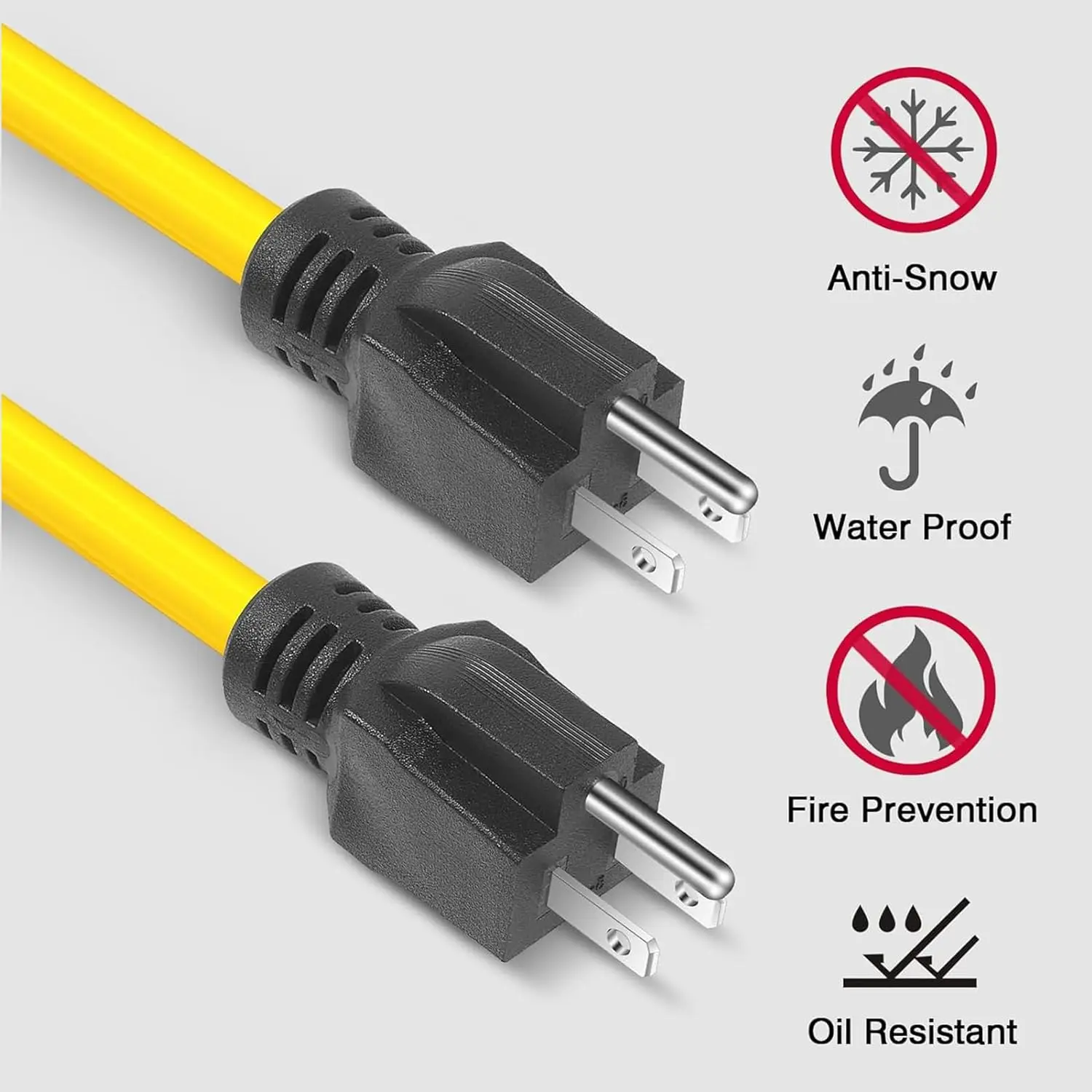 3 Prong Double Male Adapter Male to Male 5-15P Extension Cord 12AWG 125V US Plug Generator Cord for Transfer Switch Dropshipping