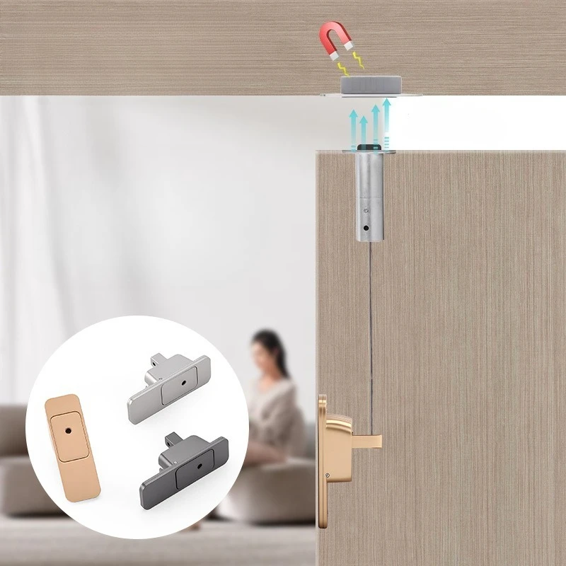 Invisible magnetic concealed latch wooden door anti-theft door concealed hidden latch double  mother door bolt