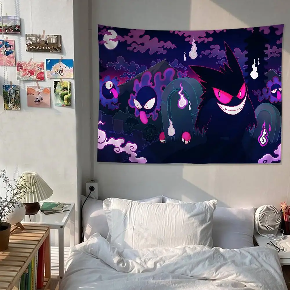 G-Gengar P-Pokemons Chart Tapestry Art Science Fiction Room Home Decor Cheap Hippie Wall Hanging