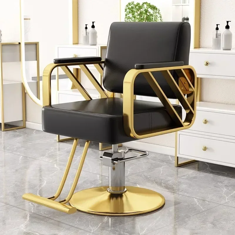 

Swivel Hairdresser Barber Chair Professional Makeup Beauty Working Gold Salon Chair Luxury Cadeira De Manicure Salon Furniture