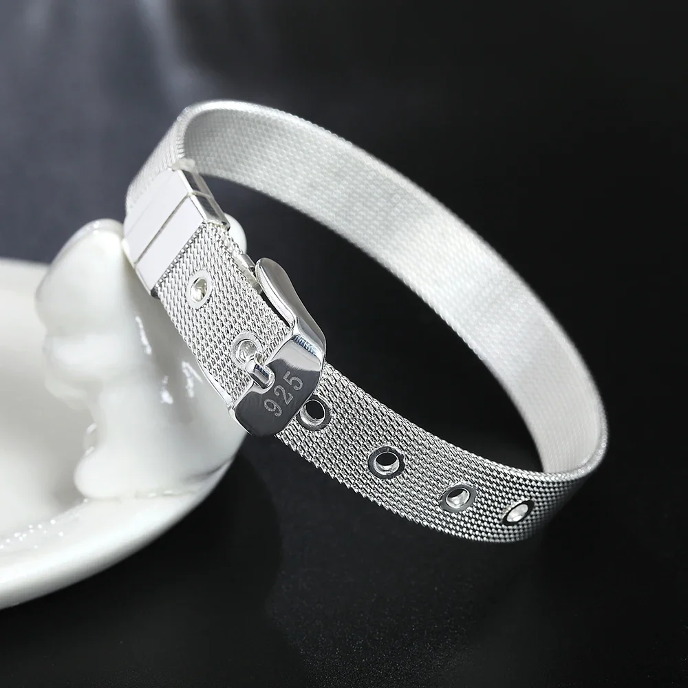Special offer fine noble Popular jewelry 925 sterling silver beautiful Watchband Bracelet for woman fashion Wedding party gifts