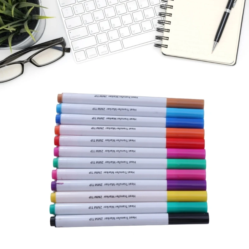 

12 Colors 0.5mm 1mm 2mm Nib Sublimation Pen Heat Transfer Markers Sublimation Markers for Artists and Students