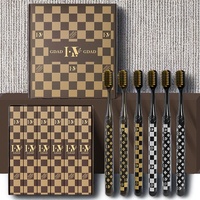 6 in a box; toothbrush with high-grade soft bristles, luxury thin silk handle, wide head for deep cleaning, adult gift box