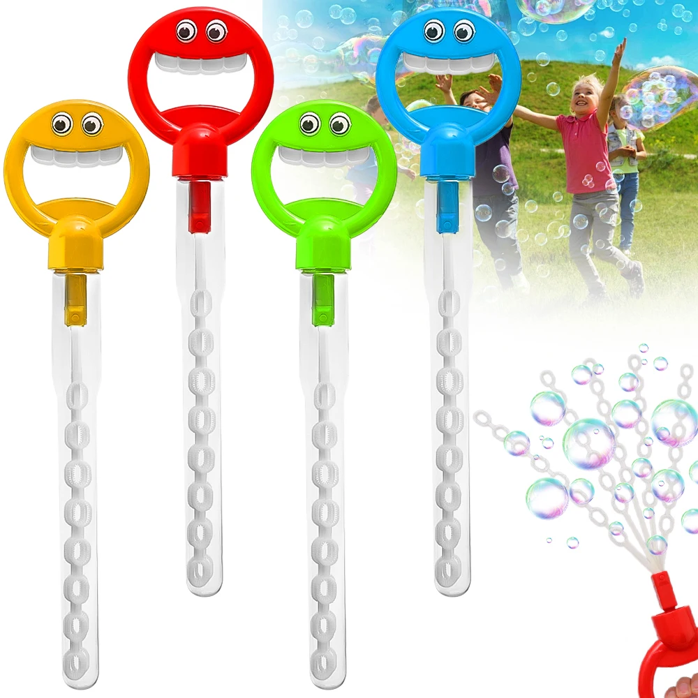 Children's Bubble Machine Five Claw Smiling Face Bubble Stick Toy Porous Manual Bubble Blowing Outdoor Toys for Boys and Girls