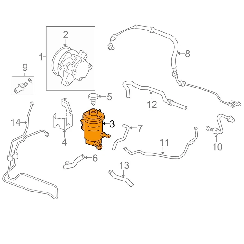 Bouteille d'huile de pompe de direction assistée pour Honda Civic, réservoir d'huile précieux des Émirats arabes unis, ES1, ES5, ES8, 2001-2005, 5ino 01-S5D-A02