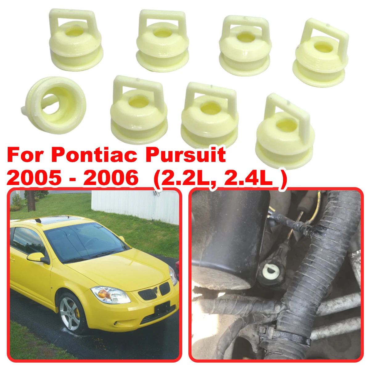 

8pc For Pontiac Pursuit 2005 2006 2.2L 2.4L Shifter Cable Bushing Rubber Grommet Clip Shift linkage Repair Kit 15276979 15823112