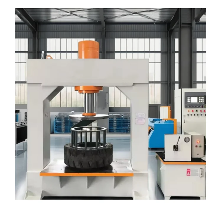 Hot-selling H-frame hydraulic press automatic tire changer solid forklift tire changer 200T motor Merido brand