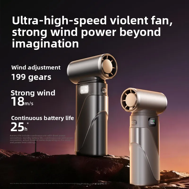 Turbo Jet Blower 10m/s High-Speed Air Duster Handheld Fan Portable Digital Display Detachable Nozzle Cordless for Car/PC/Keyboar