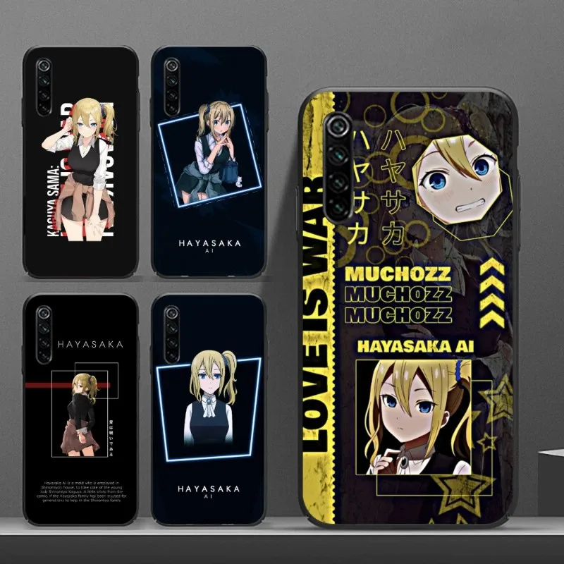 Love is War Hayasaka Phone Case for Realme GT 2 9i 8i 7i Pro X50 X2 C35 C21 C20 C11 C3 Black Soft Phone Cover Funda