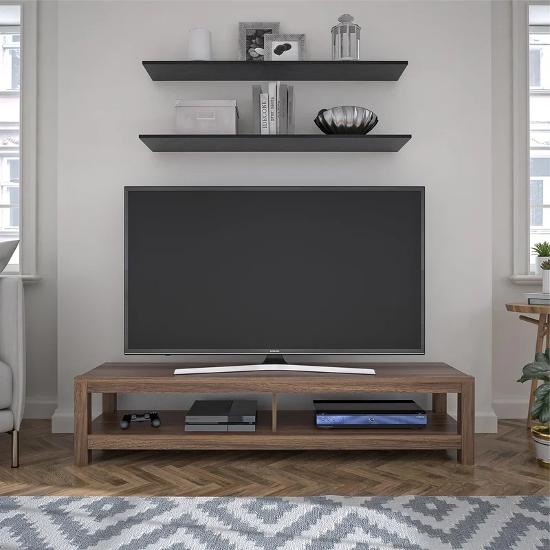 

Parsons TV Stand Up to 65 Inch Flat Screen TV Open Shelf Cable Management Sturdy Easy Assembly Home Living Room Furniture