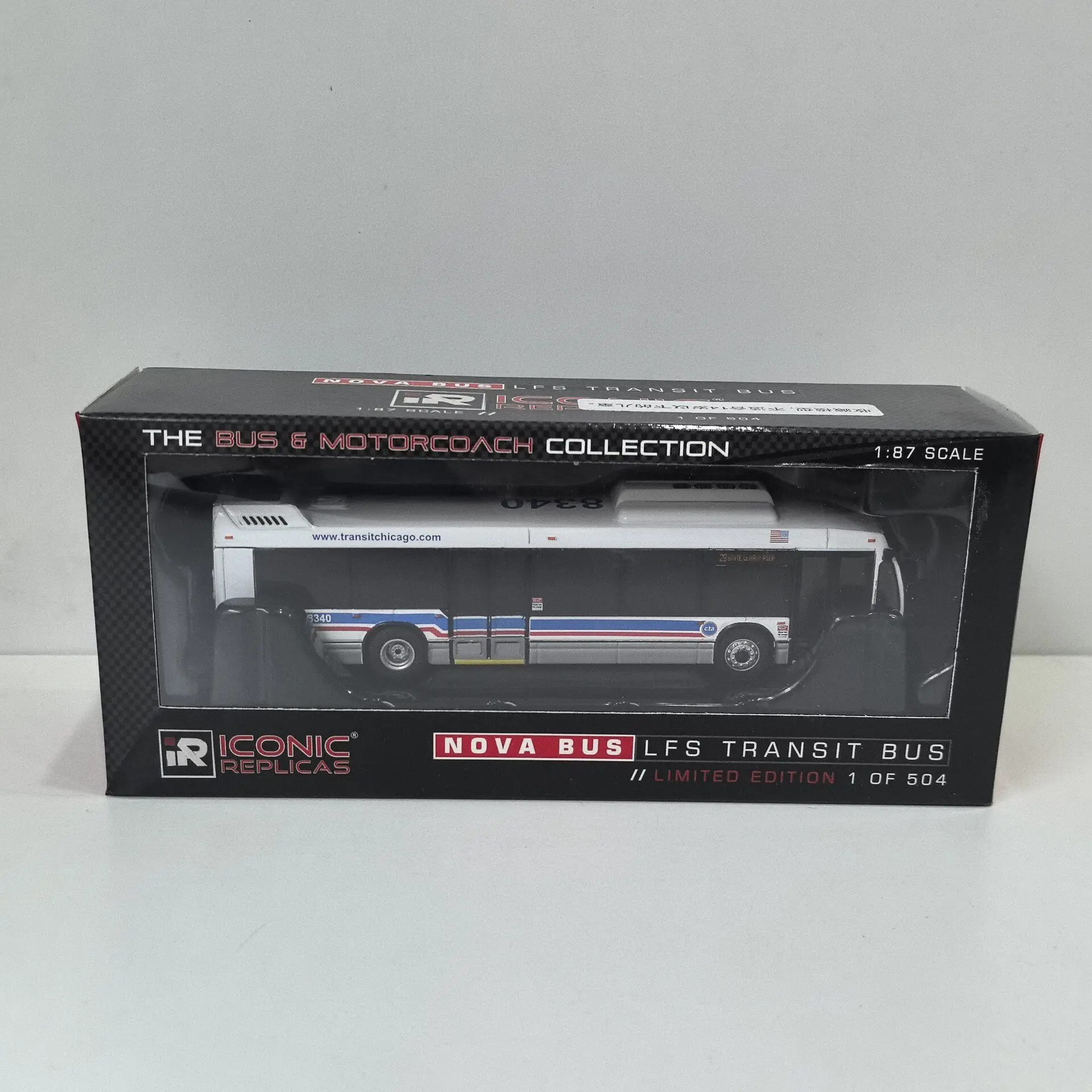 

Diecast IR 1/87 Scale HO NOVA BUS LFS TRANSIT CTA CHICAGO Bus 3D Alloy Car Model