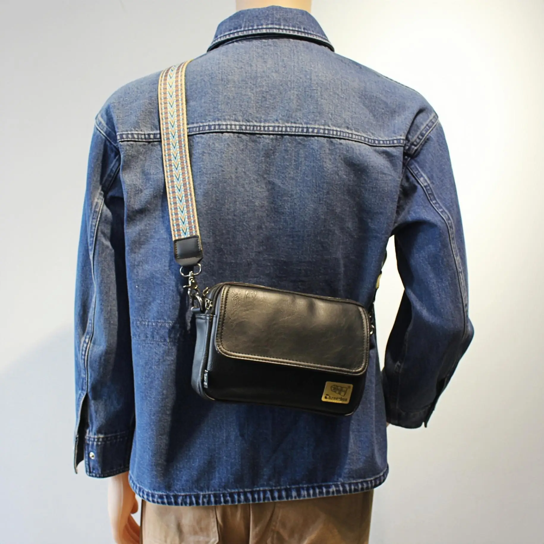 

TeeBox New Men's Casual Leather oulder Bag Multi-ket Crossbody Bapa Youth Sle Soft Surface Zipper Closure