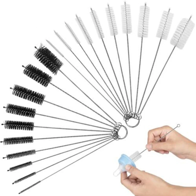 

10Pcs/Set Stainless Steel Pipe Cleaner Pipe Brush Nozzle Brush Cleaning Brush Bottle Brush Shower Cleaning Round