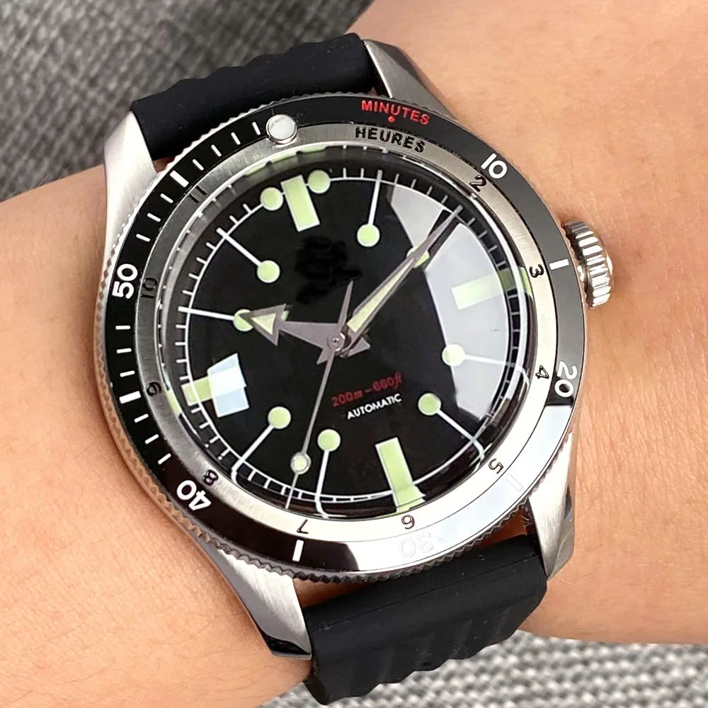 Miyota 8215 Tandorio Red Blue 40mm Mechanical Automatic Diving Men Watch 200M Water Resistant Sapphire Screw Crown Reloj image 3